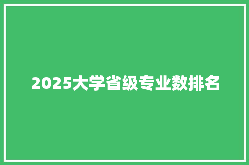 2025大学省级专业数排名 未命名