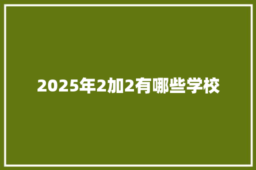 2025年2加2有哪些学校 未命名