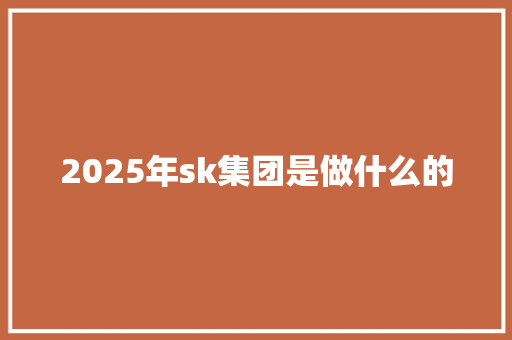 2025年sk集团是做什么的