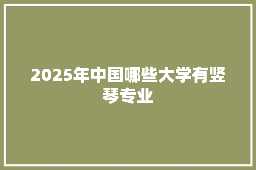 2025年中国哪些大学有竖琴专业 未命名