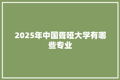 2025年中国聋哑大学有哪些专业