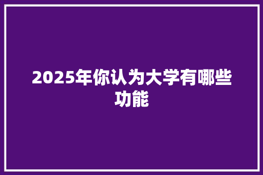 2025年你认为大学有哪些功能 未命名