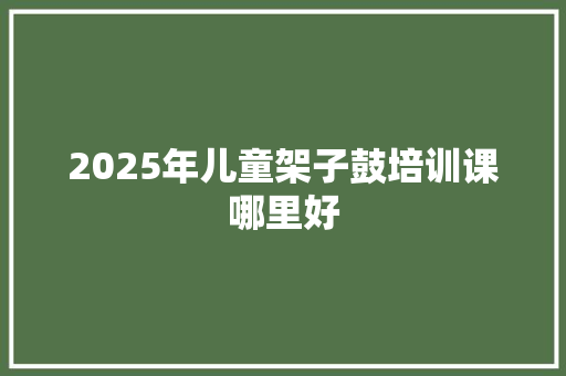 2025年儿童架子鼓培训课哪里好