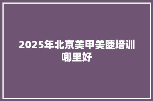 2025年北京美甲美睫培训哪里好 未命名