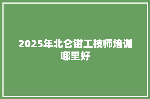 2025年北仑钳工技师培训哪里好 未命名