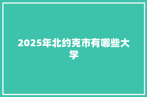 2025年北约克市有哪些大学 未命名