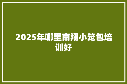 2025年哪里南翔小笼包培训好 未命名