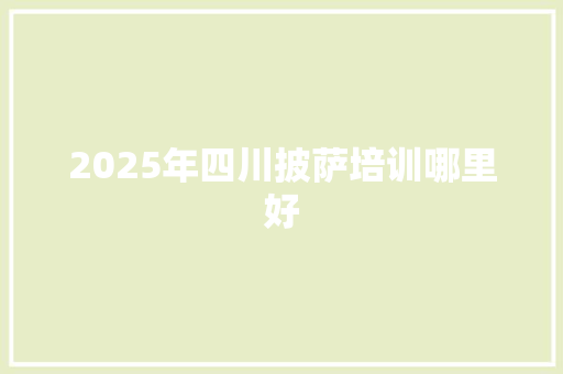 2025年四川披萨培训哪里好