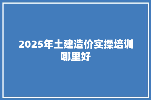 2025年土建造价实操培训哪里好 未命名