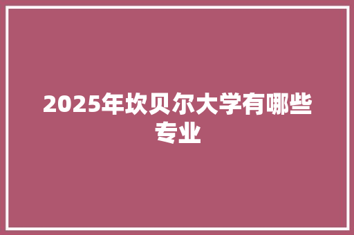 2025年坎贝尔大学有哪些专业