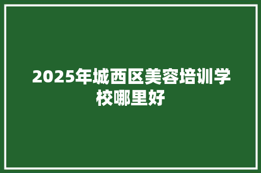 2025年城西区美容培训学校哪里好