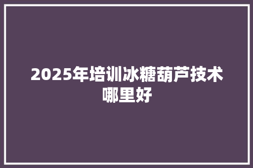 2025年培训冰糖葫芦技术哪里好 未命名