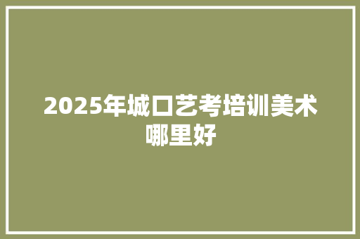 2025年城口艺考培训美术哪里好