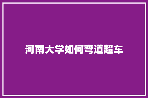 河南大学如何弯道超车 未命名