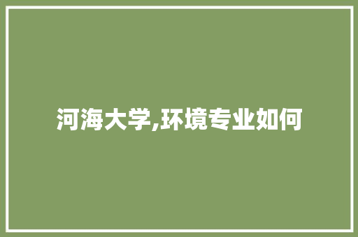 河海大学,环境专业如何 未命名