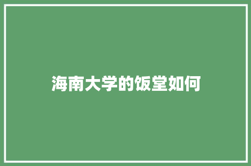 海南大学的饭堂如何