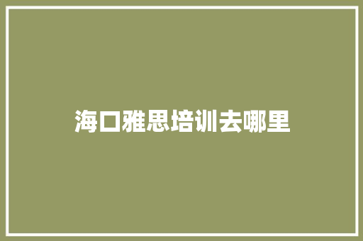 海口雅思培训去哪里