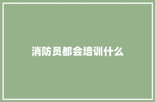 消防员都会培训什么