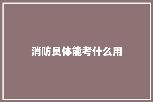 消防员体能考什么用 未命名