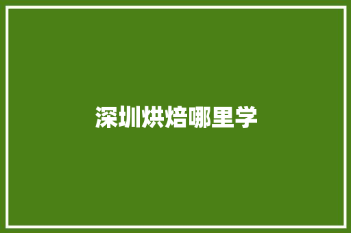 深圳烘焙哪里学 未命名