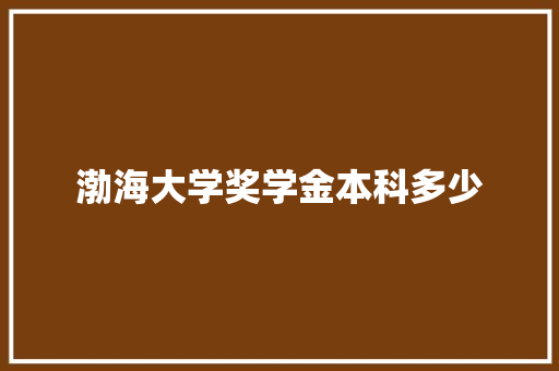 渤海大学奖学金本科多少