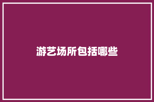 游艺场所包括哪些 未命名