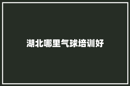 湖北哪里气球培训好 未命名