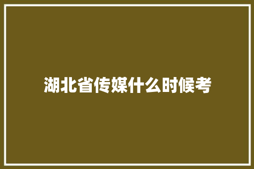 湖北省传媒什么时候考