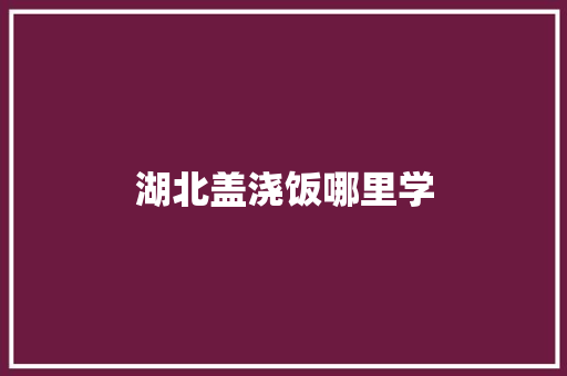 湖北盖浇饭哪里学