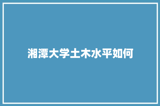 湘潭大学土木水平如何