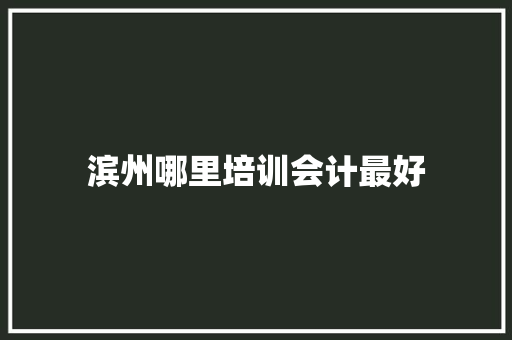 滨州哪里培训会计最好 未命名