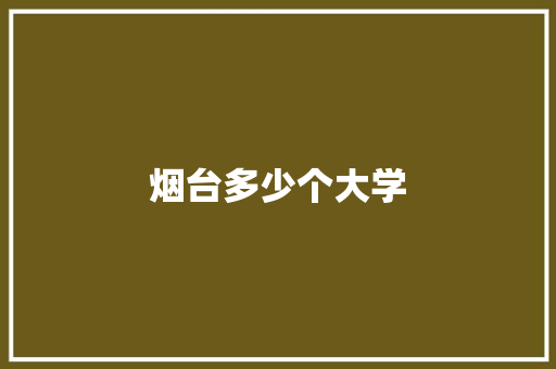 烟台多少个大学