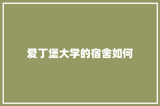 爱丁堡大学的宿舍如何 未命名