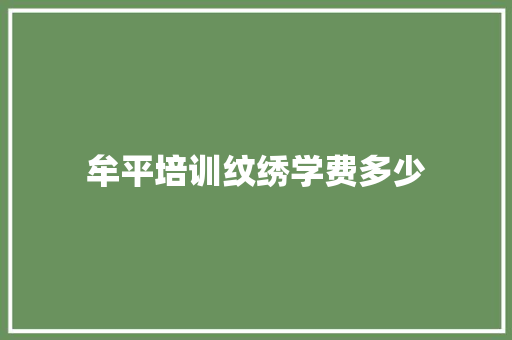 牟平培训纹绣学费多少 未命名