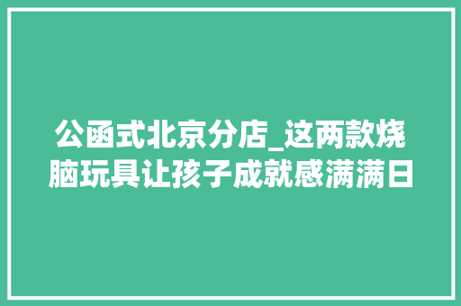 公函式北京分店_这两款烧脑玩具让孩子成就感满满日本公函式玩具终于来了 致辞范文