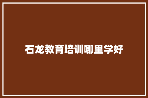 石龙教育培训哪里学好 未命名