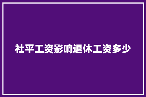 社平工资影响退休工资多少 未命名