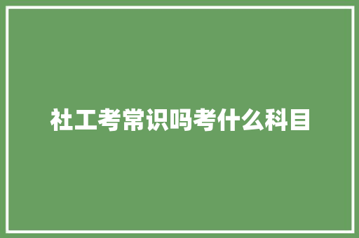 社工考常识吗考什么科目