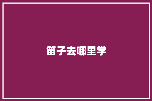 笛子去哪里学