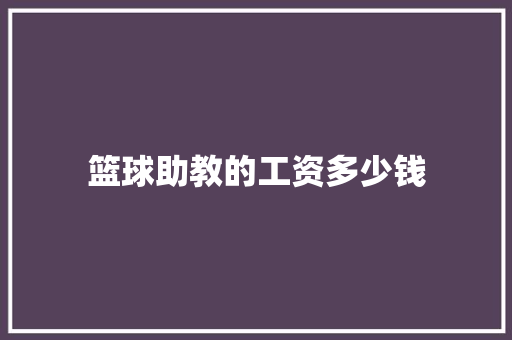 篮球助教的工资多少钱