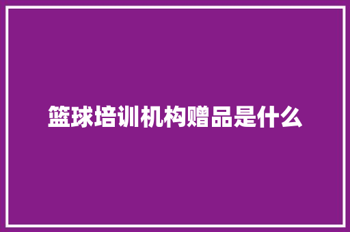 篮球培训机构赠品是什么