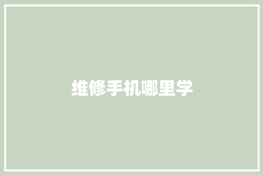 维修手机哪里学