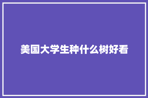 美国大学生种什么树好看