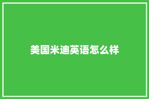 美国米迪英语怎么样 未命名