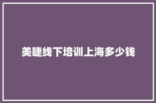 美睫线下培训上海多少钱 未命名