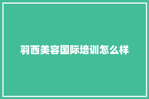 羽西美容国际培训怎么样 未命名