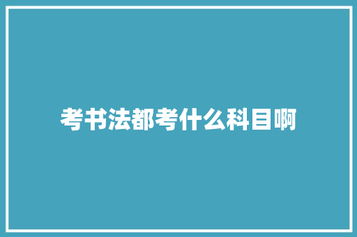 考书法都考什么科目啊