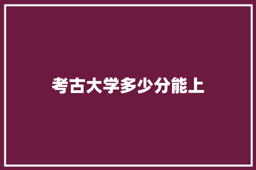 考古大学多少分能上