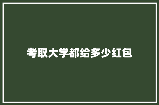 考取大学都给多少红包