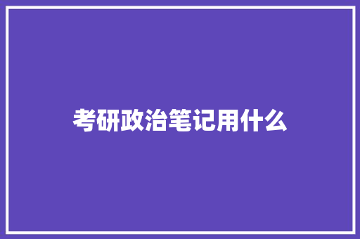 考研政治笔记用什么